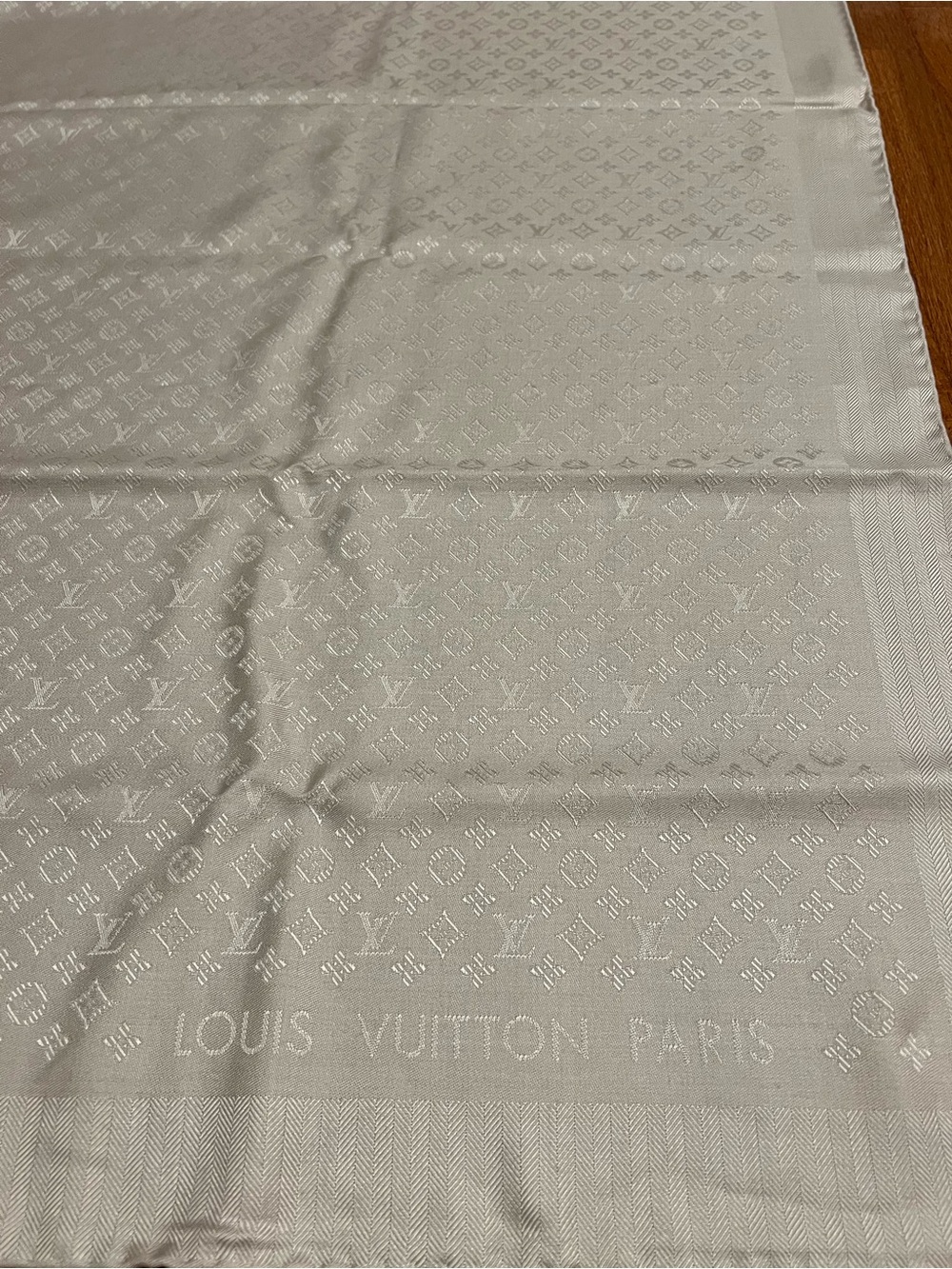 Louis Vuitton Cream Herringbone Scarf